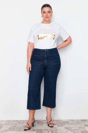 Trendyol Curve Blue Culotte Fit Denim Jeans