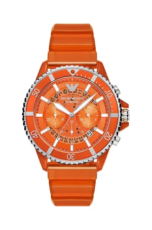 Hodinky Emporio Armani pánske, oranžová farba