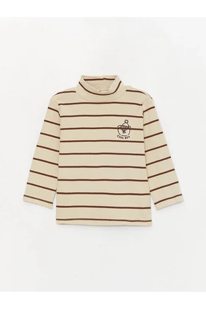 LC Waikiki LCW baby Turtleneck Long Sleeve Striped Baby Boy T-Shirt