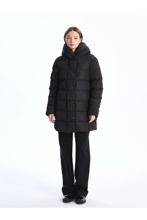 LC Waikiki Women's Hooded Plain Puffer Coat