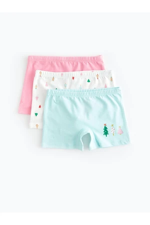 LC Waikiki 3-Piece Christmas Themed Girls' Boxer