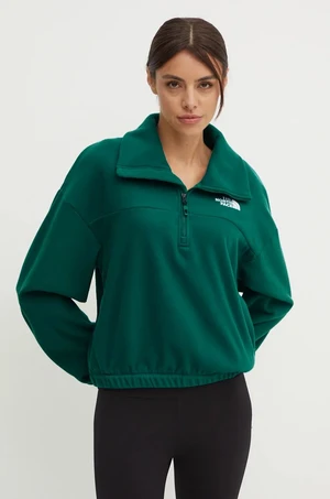 Fleecová mikina The North Face 100 Glacier Half Zip Fleece zelená barva, NF0A89J9NL11