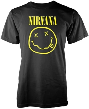 Nirvana Camiseta de manga corta Yellow Happy Face Unisex Black L