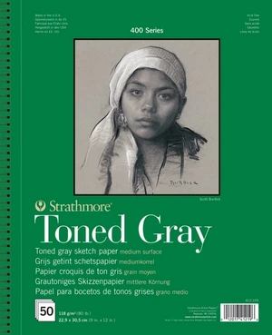 Strathmore Serie 400 Toned Gray Sketch Pad Carnete de Schițe 31 x 23 cm 118 g