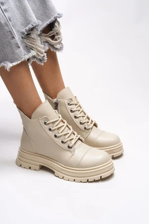 Riccon Dhillupa Women's Combat Boots 00121455 Beige