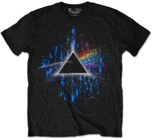 Pink Floyd T-Shirt Dark Side of the Moon Blue Splatter Unisex Black 2XL