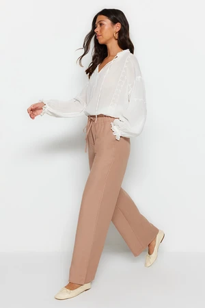 Trendyol Mink Lacing Detail Woven Trousers