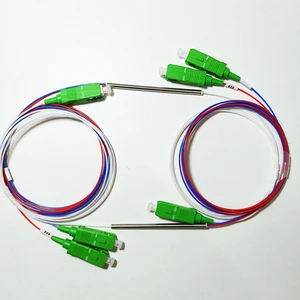 6pcs/lot 10-90 20-80 30-70 40-60 50-50 SC Apc FBT Splitter 1x2 0.9mm Unbalanced Coupler Fiber FBT Splitter with APC connectors