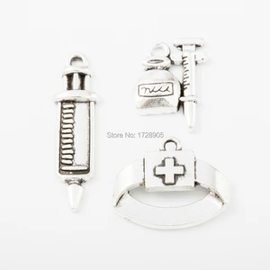 Charm Thermometer Medical Supplies & Equipment for hospital Antique Silver Charms Pendants for Bracelets Making Jewelry 10 pcs