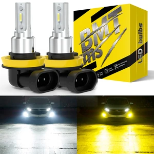 BMTxms 2x Canbus H11 H8 LED Fog Light Bulbs H10 H16 5202 PSX24W 2504 9006 HB4 9005 HB3 LED CSP Car DRL Driving Lamp White Yellow