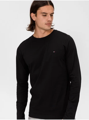 Čierne pánske tričko Tommy Hilfiger Stretch Slim Fit Long Sleeve Tee