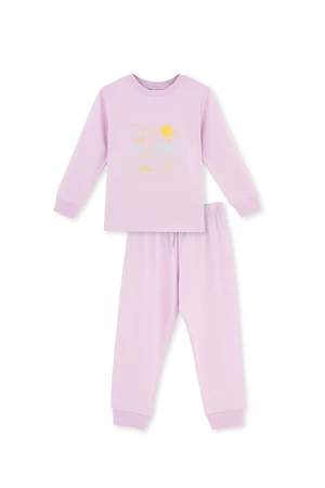 Dagi Lilac Print Detailed Long Sleeve Pajama Set