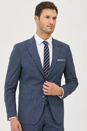 ALTINYILDIZ CLASSICS Men's Navy Blue Slim Fit Slim Fit Patterned Suit