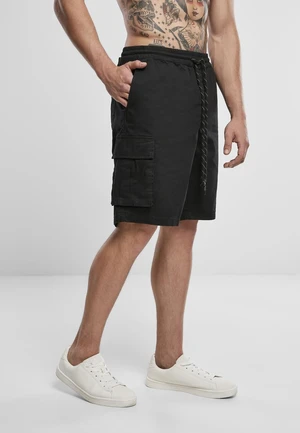 Drawstring Cargo Shorts Black