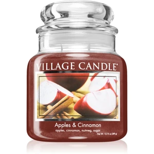 Village Candle Apples & Cinnamon vonná sviečka (Glass Lid) 389 g