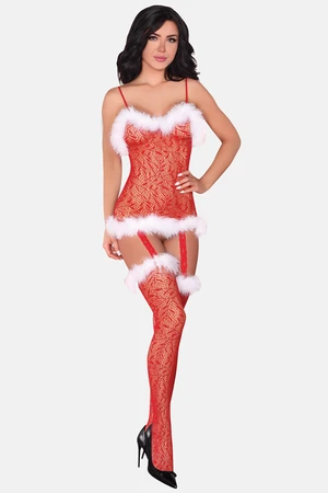 Női erotikus szett LivCo Corsetti Fashion LivCo_Corsetti_Fashion_Bodystocking_Catriona_Red