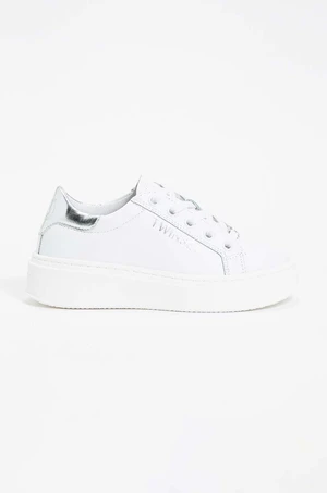 Dětské kožené sneakers boty Twinset bílá barva, 242GCJ012