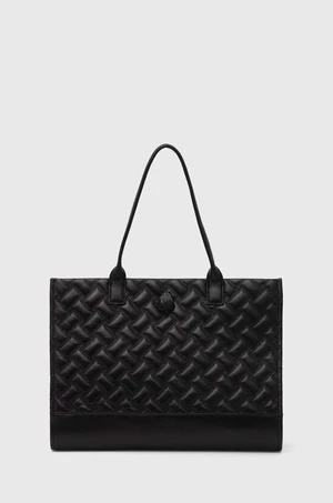 Kožená kabelka Kurt Geiger London KENSINGTON SQ TOTE DR černá barva, 2712400109