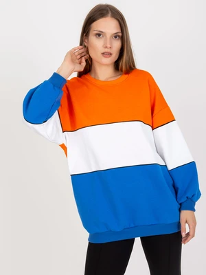 Basic oversize sweatshirt RUE PARIS in orange and blue