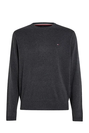 Sveter - TOMMY HILFIGER CORE COTTON-SILK CNECK sivý