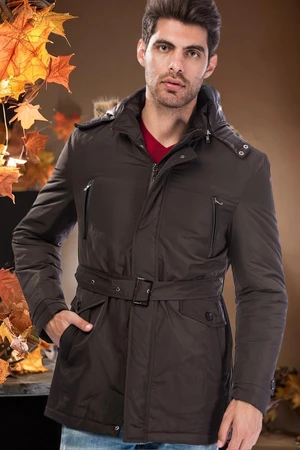 M8633 DEWBERRY MEN'S COAT-PLAIN COFFEE