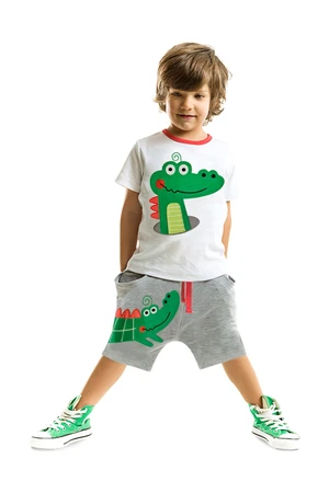 Denokids Crocodile Baggy Boy's Summer T-shirt Shorts Set