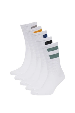 DEFACTO Men's Comfortable Elastic 5-Pack Cotton Long Socks