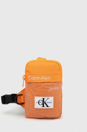 Malá taška Calvin Klein Jeans oranžová farba