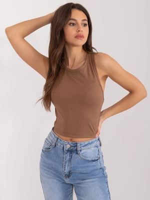 Brown women's striped top