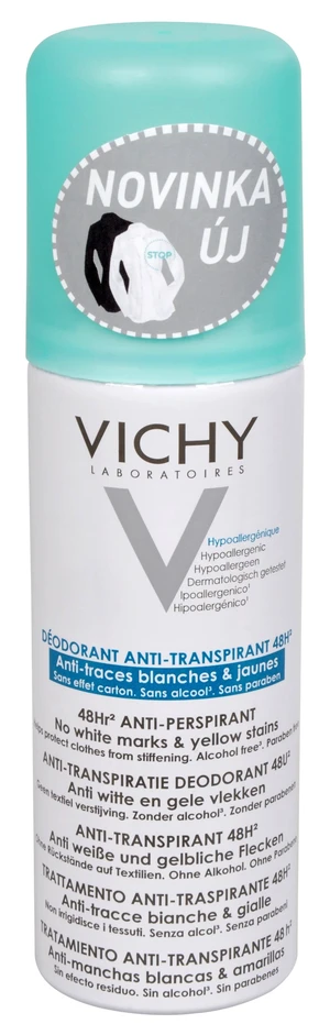 Vichy 48hodinový deodorant antiperspirant ve spreji proti bílým a žlutým skvrnám 125 ml