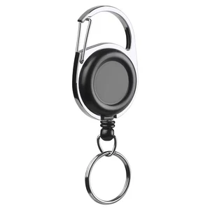 Multi-purpose Keychain Holders Zinc Alloy Frame ABS Plastic Shell Retractable Key Chain Holders Outdoor Key Holder