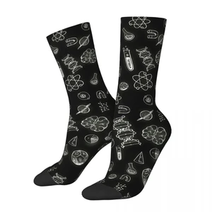 Retro Science Men's Socks DNA Genetics Unisex Harajuku Pattern Printed Happy Crew Sock Gift