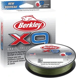 Berkley splétaná šňůra x9 low vis green-průměr 0,30 mm / nosnost 31,5 kg