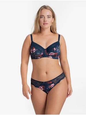 Dark Blue Flowered Bra DORINA Mystic - Women