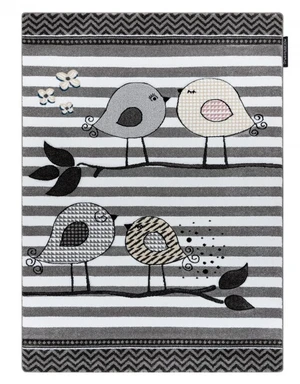 Dětský kusový koberec Petit Birds grey-140x190