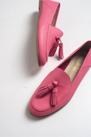 LuviShoes F04 Pink Skin Genuine Leather Shoes