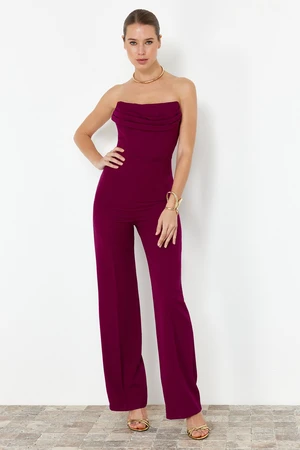 Trendyol Plum Corset Detailed Woven Jumpsuit