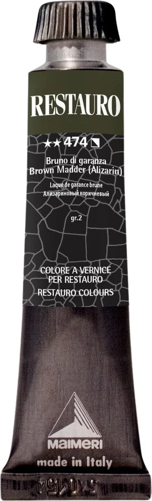 Maimeri Varnish Restauro Pintura de restauración Brown Madder(Alizarin) 474 20 ml 1 pieza