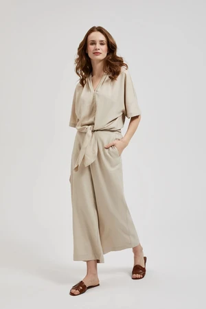 Women's linen trousers MOODO - beige