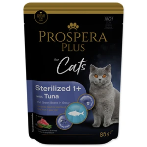 Kapsička Prospera Plus Cat Sterilised 1+ tuňák a zelené fazolky 85g