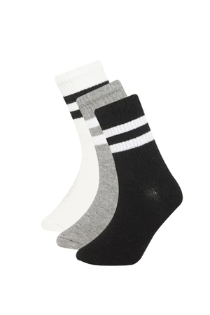 DEFACTO Boy's 3-Piece Cotton Circle Patterned Long Socks