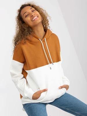 RUE PARIS light brown and ecru basic sweatshirt from kangaroo RUE PARIS