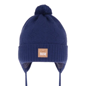 AGBO Boy's spring/ autumn hat blue Farel with pompom