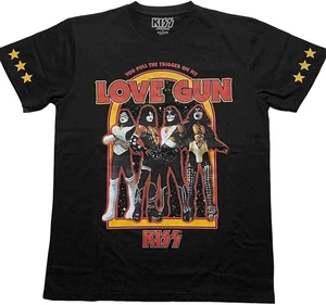 Kiss Tricou Love Gun Stars Unisex Black 2XL