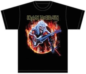 Iron Maiden T-Shirt Fear Live Flames Unisex Black L