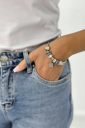 Blue cornflower bracelet