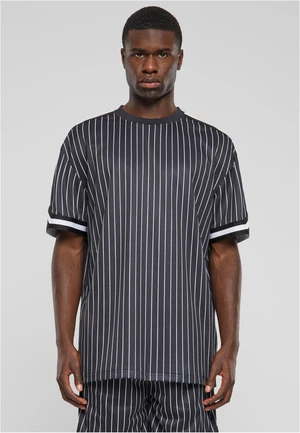 Pánské tričko Oversized Striped Mesh Tee - černo/bílé