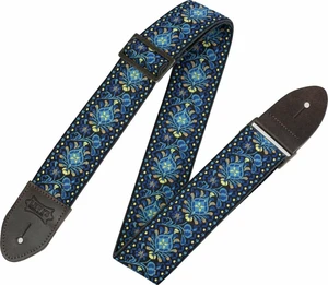 Levys M8HTV-04 Print Series 2" Vintage Hootenanny Jacquard Weave Guitar Strap Blue