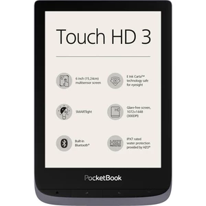 PocketBook Touch HD 3 metallic grey eBook čítačka 15.2 cm (6 palca) sivá (metalíza)
