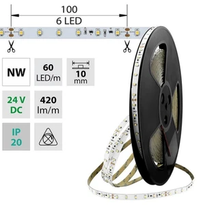 LED pásek McLED 24V neutrální bílá š=10mm IP20 4,8W/m 60LED/m SMD3528 ML-126.794.60.8 (20m)